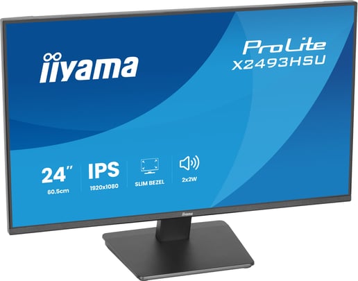 iiyama X2493HSU-B1 24" Full HD Monitor - IPS, 120Hz, 1ms, Speakers, HDMI, DP