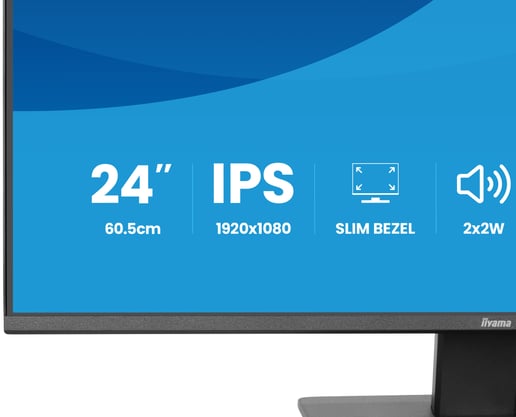 iiyama X2493HSU-B1 24" Full HD Monitor - IPS, 120Hz, 1ms, Speakers, HDMI, DP