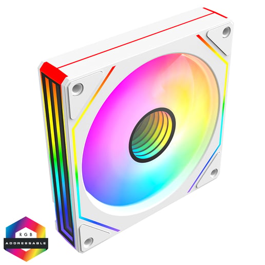 CiT Pro Storm Infinity 120mm ARGB PWM Case Fan in White
