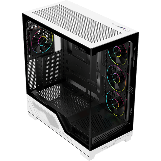 Powercool PC-ULTRA-WHT Mid Tower Gaming Case - Black/White 