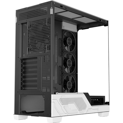 Powercool PC-ULTRA-WHT Mid Tower Gaming Case - Black/White 