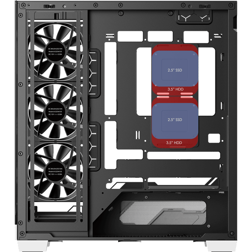 Powercool PC-ULTRA-WHT Mid Tower Gaming Case - Black/White 