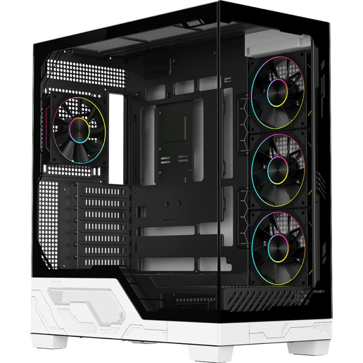 Powercool PC-ULTRA-WHT Mid Tower Gaming Case - Black/White 