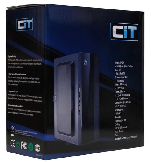CiT MTX-007B ITX Case - Black 
