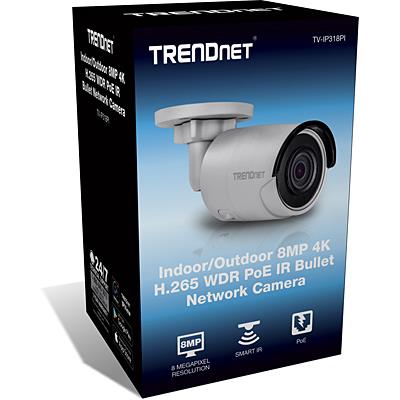 TRENDnet (8MP) IR Bullet Network Camera H.265 WDR PoE Day/Night Indoor/Outdoor (Silver) V1.0R