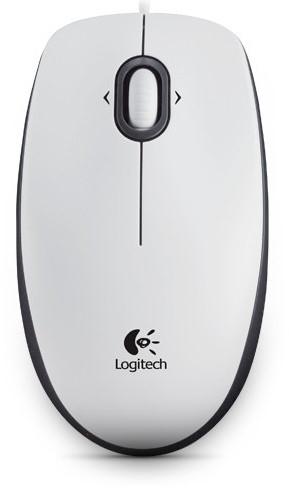 Logitech B100 Optical USB Mouse (White)