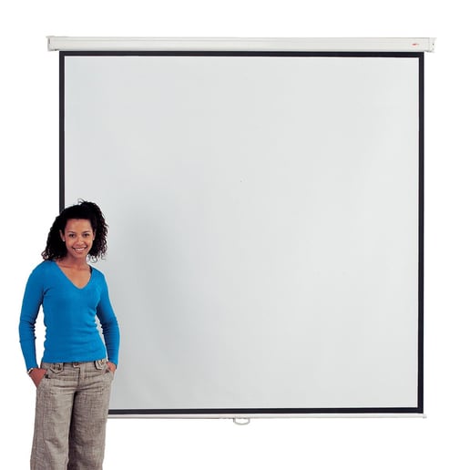 Metroplan Eyeline (2000mmx2000mm) Square 1:1 Presenter Wall Projection Screen (White)