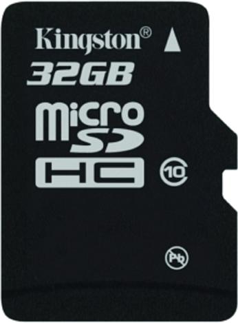 Kingston 32GB microSDHC UHS-I Class 10 Memory Card with Adaptor
