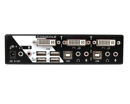 StarTech.com 2-Port DVI USB KVM Switch with Audio and USB 2.0 Hub