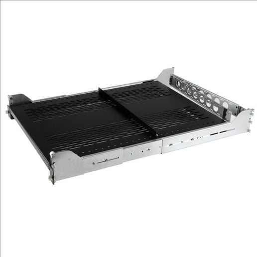 StarTech.com 2U Vented Sliding Rack Shelf with Cable Management Arm and Adjustable Mounting Depth - 125lbs / 56.7kg