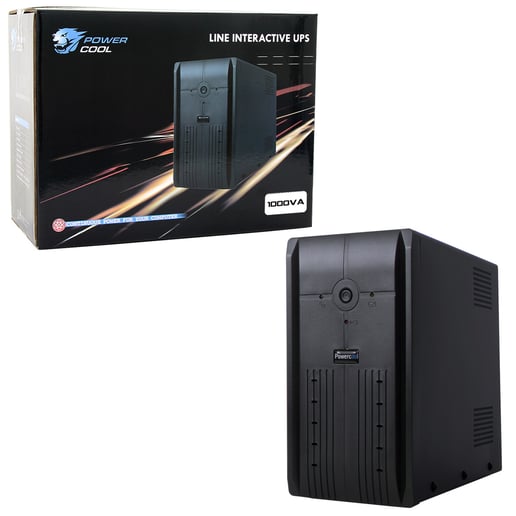 Powercool Smart UPS 1000VA 3 x UK Plug, 2 x IEC, RJ45 x 2, USB LED Display