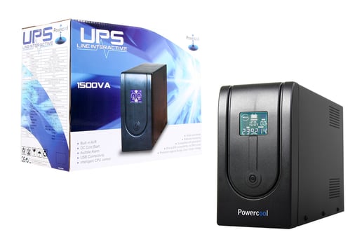 Powercool Smart UPS 1500VA 3 x UK Plug, 3 x IEC, RJ45 x 2, USB LCD Display