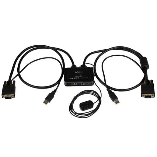 StarTech.com 2-Port USB VGA Cable KVM Switch - USB Powered with Remote Switch