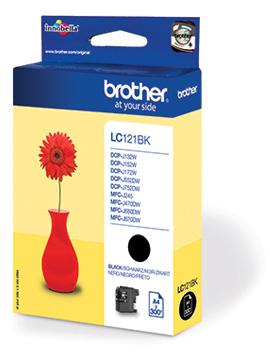 Brother LC121BK (Yield: 300 Pages) Black Ink Cartridge
