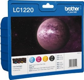 Brother LC1220 Value Pack (4 Cartridges: Cyan/Yellow/Magenta/Black)