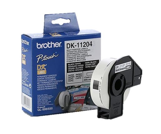 Brother DK Labels DK-11204 (17mm x 54mm) Multi-Purpose Labels (400 Labels)