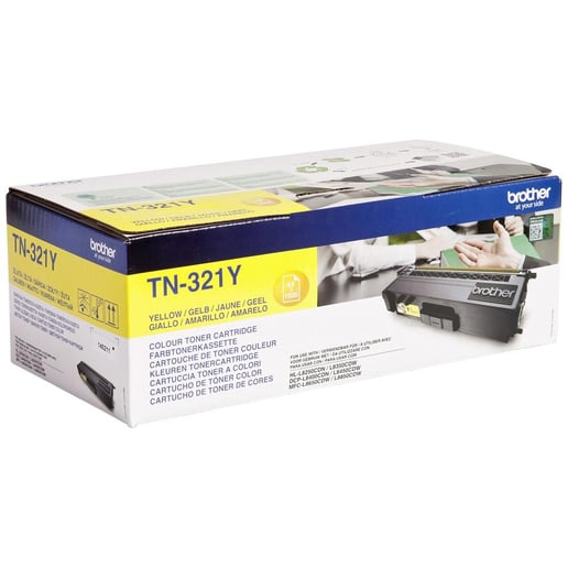 Brother TN-321Y (Yield: 1,500 Pages) Yellow Toner Cartridge