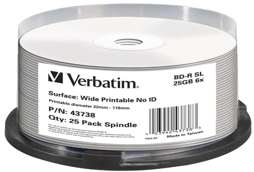 Verbatim (25GB) BD-R 6x Spindle Pack of 25