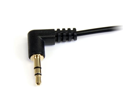 StarTech.com (1 feet) Slim 3.5mm Right Angle Stereo Audio Cable Male/Male (Black)