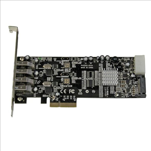 StarTech.com 4 Port Dual Bus PCI Express (PCIe) SuperSpeed USB 3.0 Card Adaptor with UASP - SATA/LP4 Power