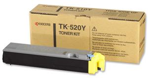 Kyocera TK-520Y (Yield: 4,000 Pages) Yellow Toner Cartridge