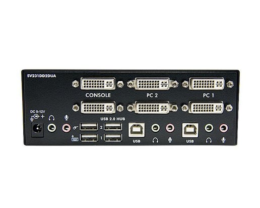 StarTech.com 2-Port Dual DVI USB KVM Switch with Audio and USB 2.0 Hub