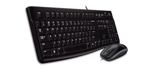 Logitech MK120 Desktop Wired USB Keyboard and Optical Mouse (Black)