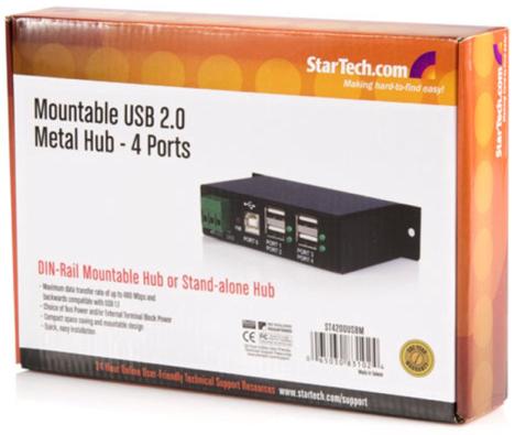 StarTech.com Mountable 4 Port Rugged Industrial USB Hub