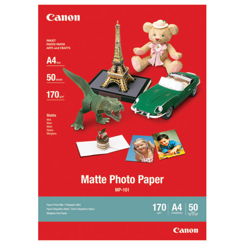 Canon MP-101 (A4) 170g/m2 Matte Photo Paper (White) 1 Pack of 50 Sheets