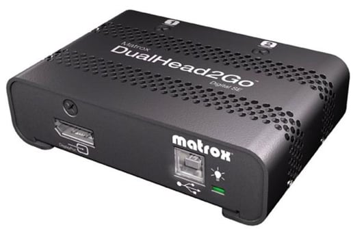 Matrox DualHead2Go Digital SE External Multi-Display Adaptor 3840x1200  2 x DVI-D Outputs USB for power
