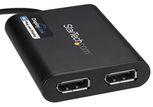 StarTech.com USB-A to Dual DisplayPort Adaptor 4K 60Hz (Black)