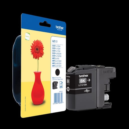 Brother LC121BK (Yield: 300 Pages) Black Ink Cartridge