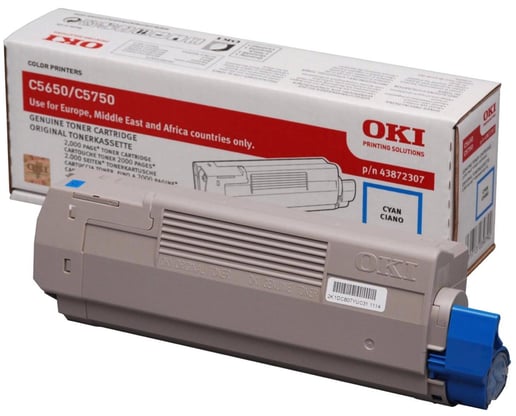 OKI 43872307 (Yield: 2,000 Pages) Cyan Toner Cartridge