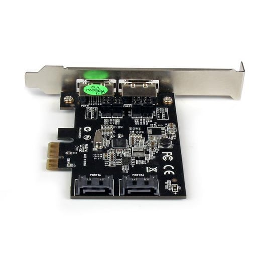 StarTech.com 2 Port PCI Express SATA 6 Gbps eSATA Controller Card - Dual Port PCIe SATA III Card - 2 Internal/2 External