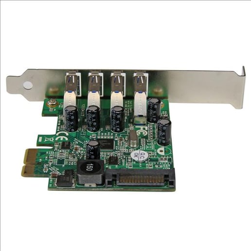 StarTech.com 4 Port PCI Express PCIe SuperSpeed USB 3.0 Controller Card Adaptor with SATA Power (Low Profile)