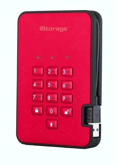 iStorage diskAshur2 (4000GB) Solid State Drive USB 3.1 Encrypted 256-bit (Fiery Red)