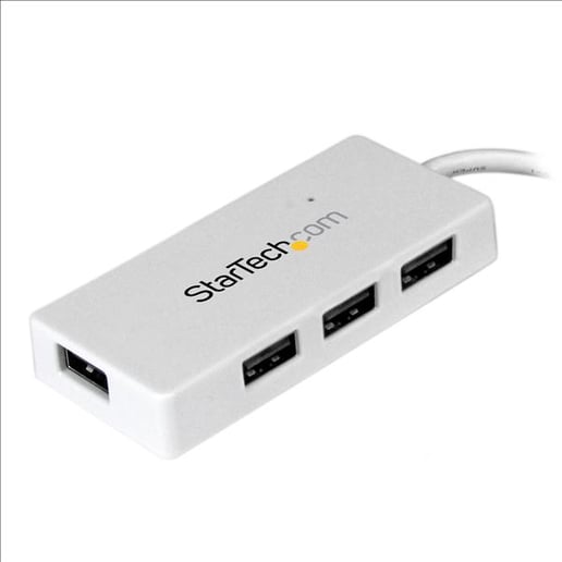 StarTech.com Portable 4 Port SuperSpeed Mini USB 3.0 Hub - White