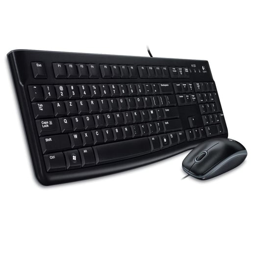 Logitech MK120 Desktop Wired USB Keyboard and Optical Mouse (Black)