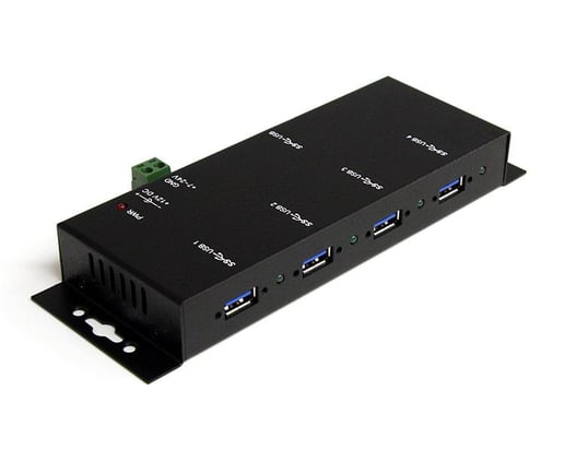 StarTech.com Mountable 4 Port Rugged Industrial SuperSpeed USB 3.0 Hub (Black)