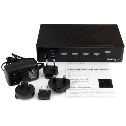 SterTech.com 4-Port HDMI KVM Switch - USB 3.0 - 1080p 