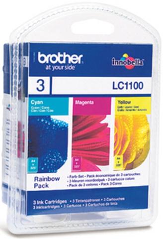 Brother LC1100 Rainbow Pack Ink Cartridges Cyan/Magenta/Yellow (Yield: 325 Pages)