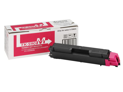 Kyocera TK-590M Magenta (Yield 5,000 pages) Microfine Toner Cartridge for FS-C2026MFP/FS-C2126MFP