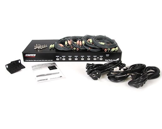 StarTech.com 8-Port KVM Switch Rackmount USB/VGA with Audio (Black)