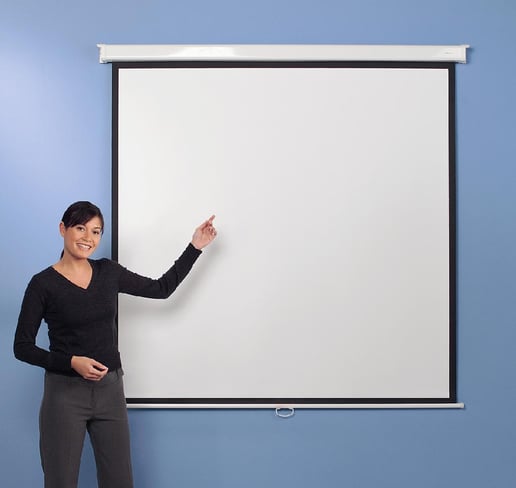 Metroplan Eyeline (2000mmx2000mm) Square 1:1 Presenter Wall Projection Screen (White)