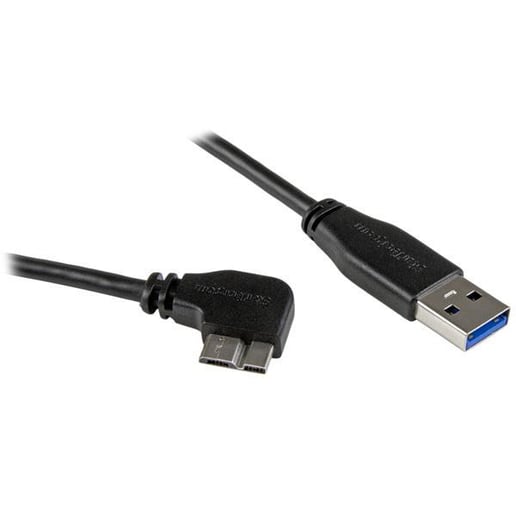 StarTech.com (0.5m) Micro USB Cable - A To Right Angle  M/M Slim (Black)