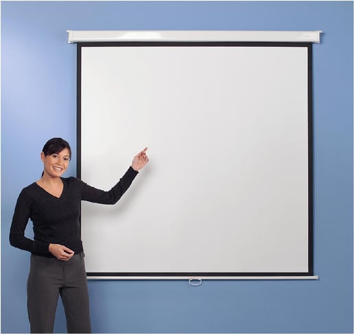 Metroplan Eyeline (2000mmx2000mm) Square 1:1 Presenter Wall Projection Screen (White)