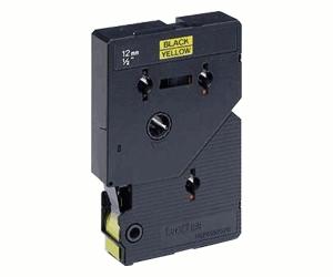 Brother P-touch TC-601 (12mm x 7.5m)  Black On Yellow Gloss Laminated Labelling Tape