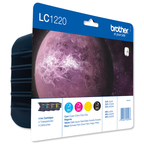 Brother LC1220 Value Pack (4 Cartridges: Cyan/Yellow/Magenta/Black)