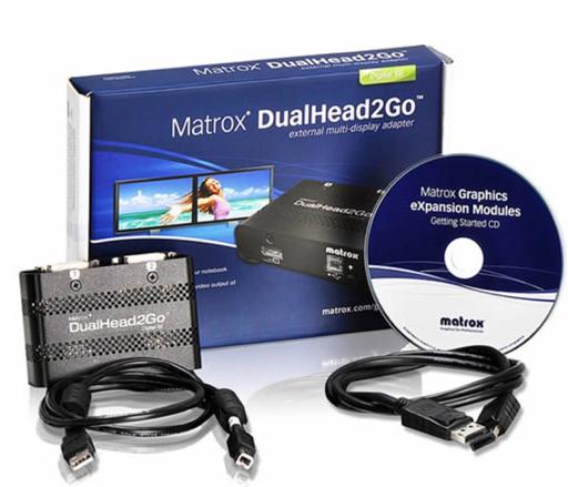 Matrox DualHead2Go Digital SE External Multi-Display Adaptor 3840x1200  2 x DVI-D Outputs USB for power