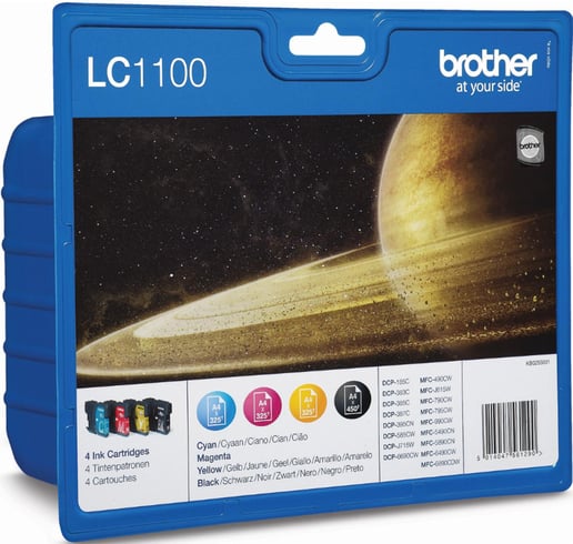 Brother LC1100 Rainbow Pack Ink Cartridges Cyan/Magenta/Yellow (Yield: 325 Pages)